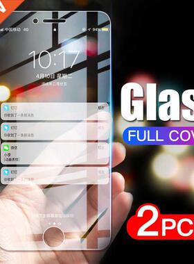 *2Pcs Full Cover Glass on the iPhone 7 8 Plus 6 6s 5 5s se