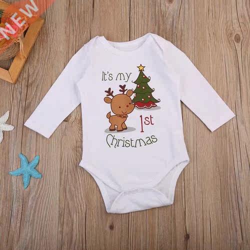 Christmas Baby Newborn Baby Girls Boy Long Sleeve Cartoon W