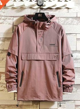 New Spring Autumn Men's Jacket Fashion Casual Sreetwear Hood