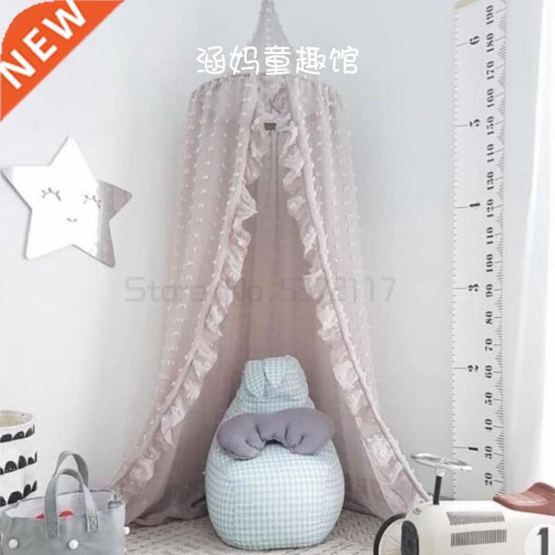 3 Colors Hanging Kids Baby Bedding Dome Bed Canopy Cotton