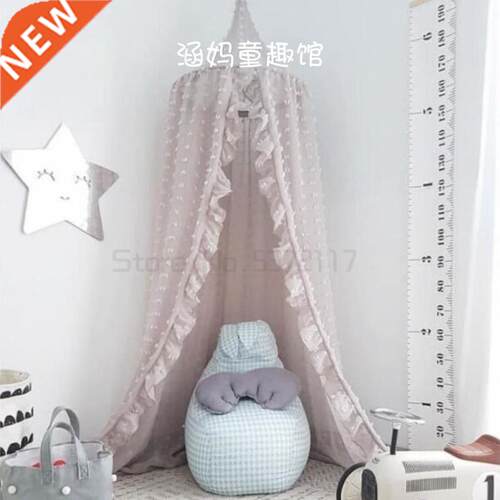 3 Colors Hanging Kids Baby Bedding Dome Bed Canopy Cotton