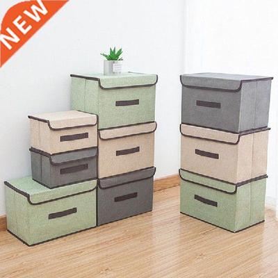 Imitation Fabric Foldable Storage Box Portable Dust-proof