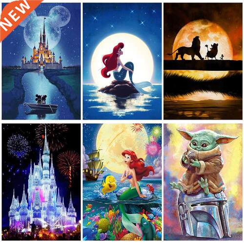 Round Drill Mermaid 5D Diamond Painting Cartoon Mickey Mouse