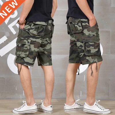 Summer Men Cargo shorts Baggy Multi Pocket Military Camo Sho