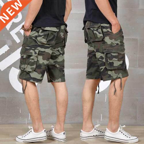 Summer Men Cargo shorts Baggy Multi Pocket Military Camo Sho