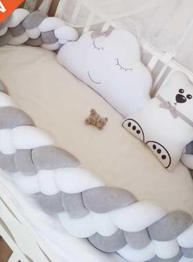1M/2.2M/3M Baby Bed Bumper for Newborn Thick Braided Bumper