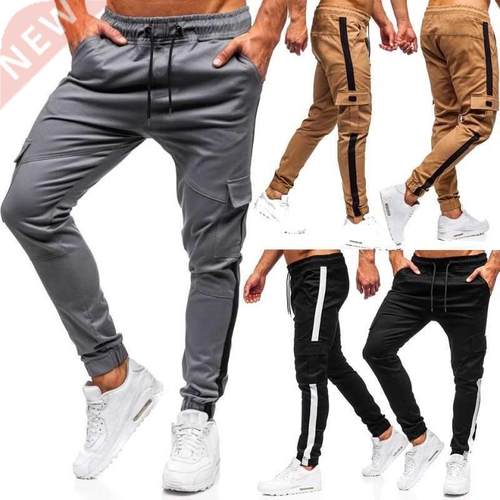 GYM man Trousers jogging white Casual black pants men winter
