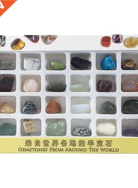 Stone Storage Gft Box, Natural Crystal Agate Stone,24 Knds