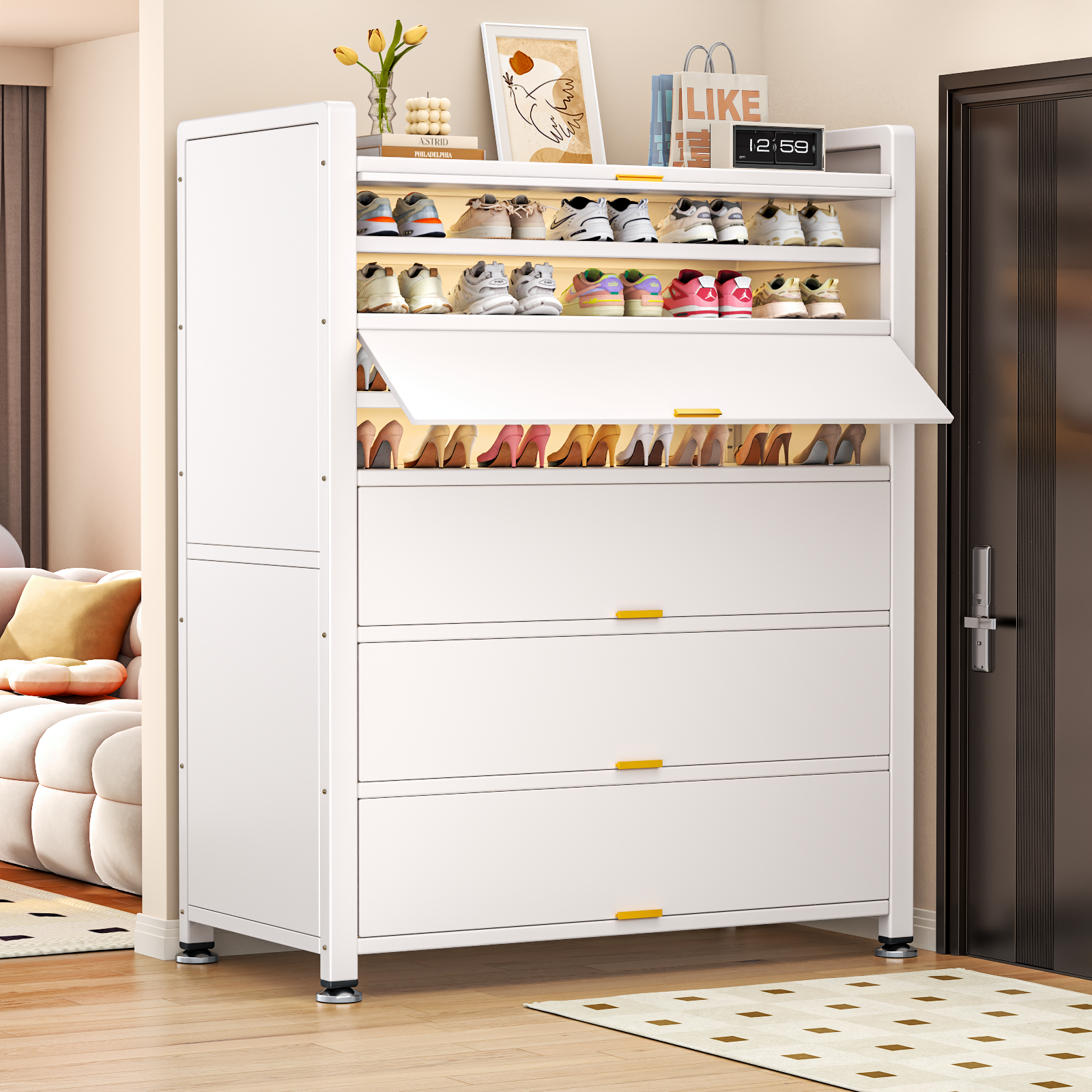 爆款全钢制鞋柜热销10w+送货上门