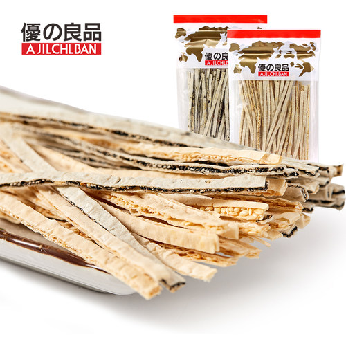 优之良品芝麻夹心鱼丝好吃有嚼劲
