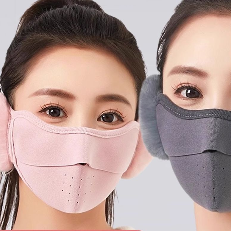 保暖口罩女高颜值秋冬季护耳二合一骑行防风防寒加绒