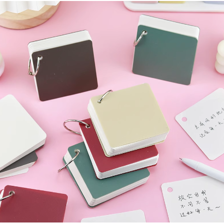 环扣铁圈学生随身便携英语单词卡片空白活页口袋笔记本办公本便签