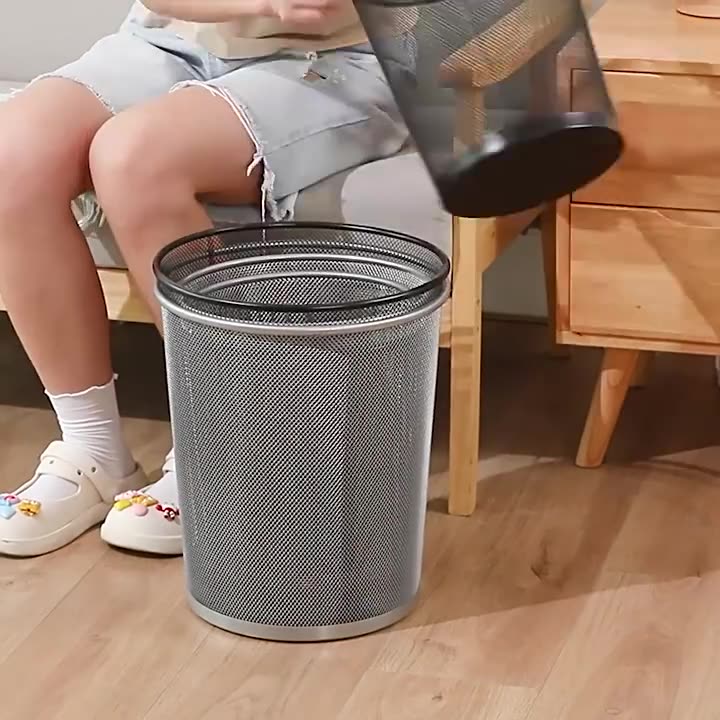 垃圾桶办公室家用大号大容量厨房卫生间加厚防锈金属铁丝网垃圾桶