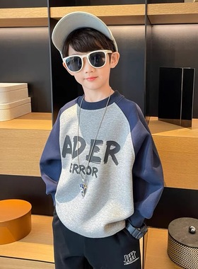 男童加绒卫衣2025新款儿童韩版秋冬打底衫中大童长袖男孩保暖上衣