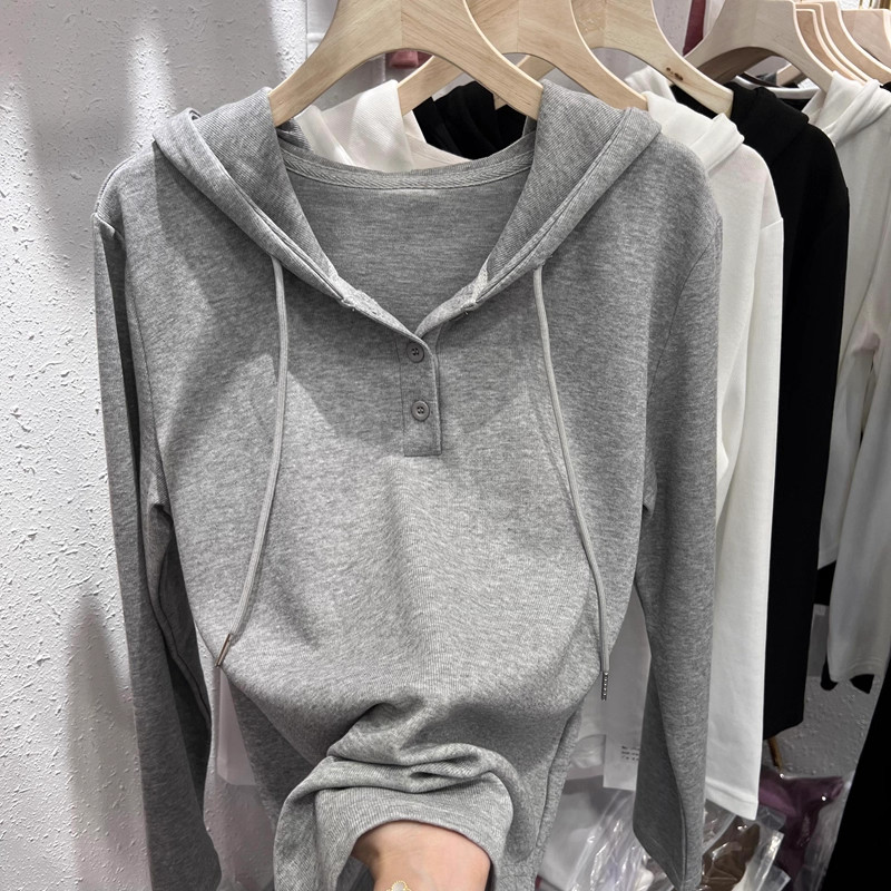 纯色修身T恤休闲百搭针织衫女图片