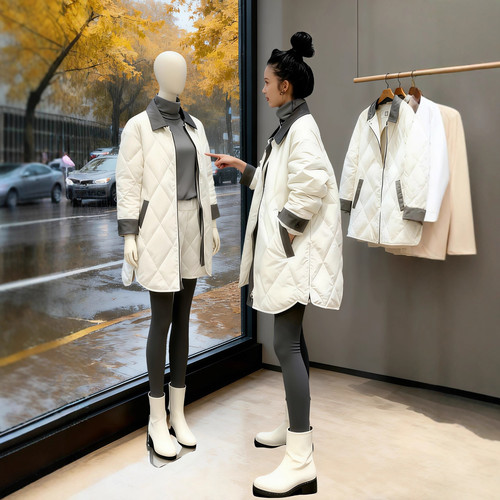 胖mm宽松气质休闲百搭夹棉棉衣