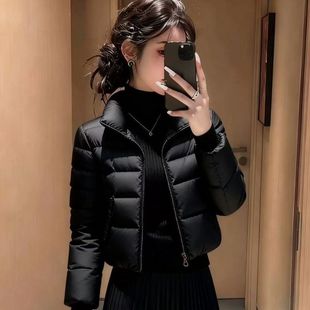 2026冬季新款黑色短款羽绒棉服女立领显瘦保暖修身小个子时尚棉衣
