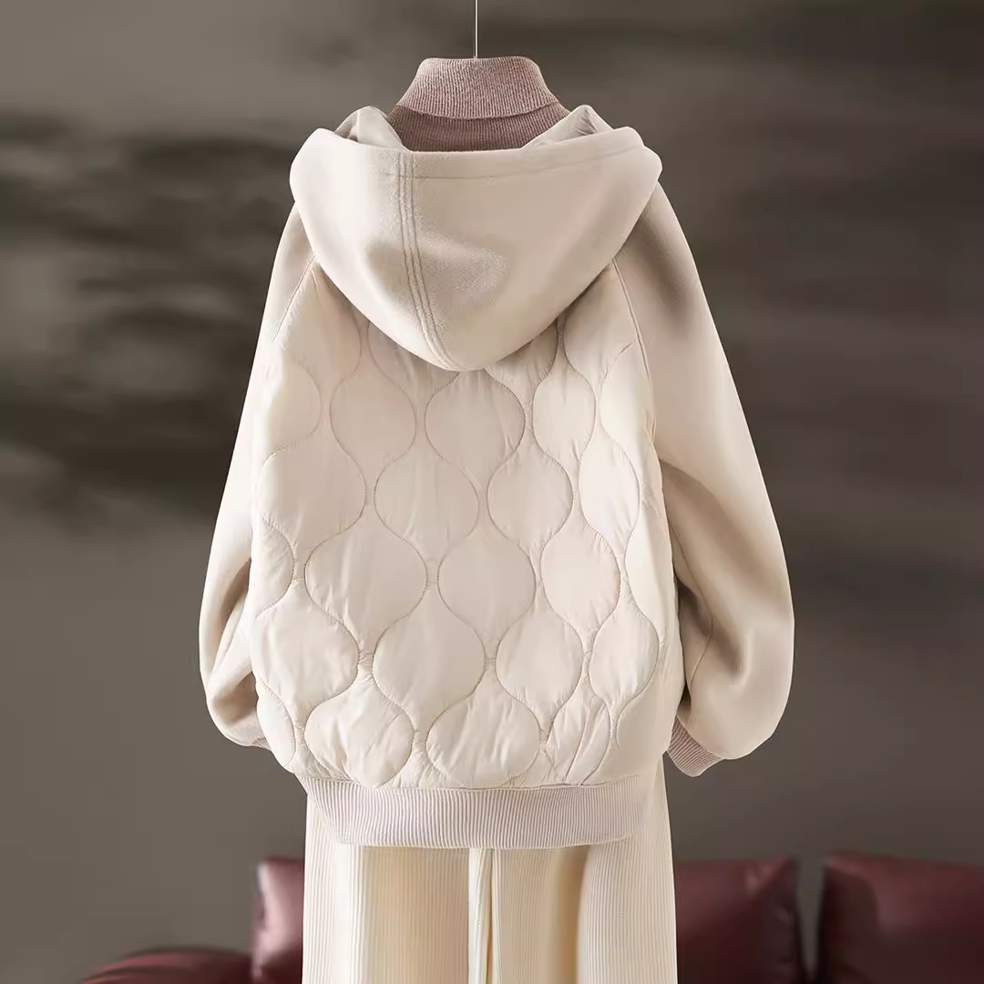 加厚保暖连帽拼接短款气质潮外套