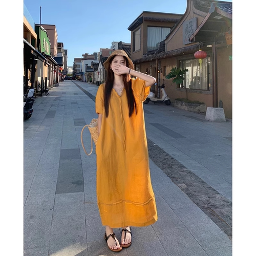 夏季宽松显瘦慵懒度假风长裙子