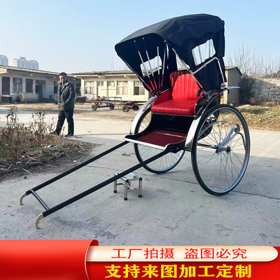 复古黄包车不锈钢拉车女孩同款日本黄包车复古景区接客出口婚礼