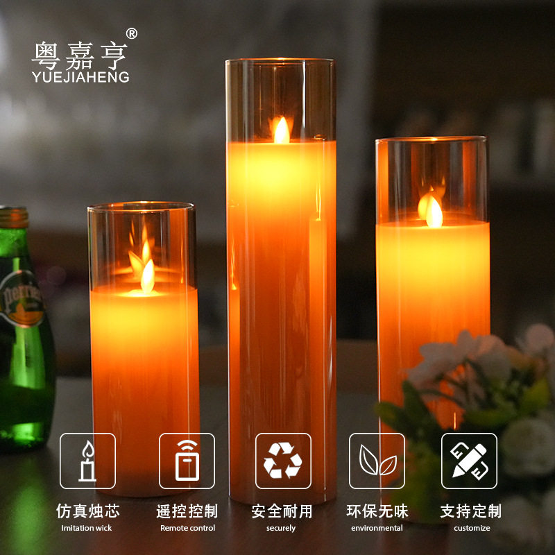 LED电子蜡烛灯玻璃杯高尺