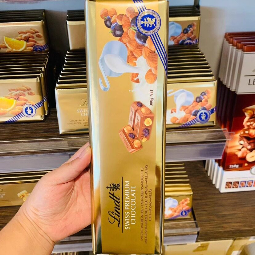 现货包邮 瑞士莲香橙杏仁榛子蓝莓杏仁白巧黑巧排块300克