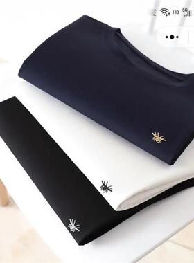 pampapop法式小蜜蜂短袖2025夏季新款刺绣男士T恤后时代pseny男装