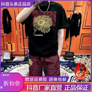 新款 套装 FZ轻奢服饰25夏季 欧货高端男士 两件套 短袖 T恤潮牌短裤