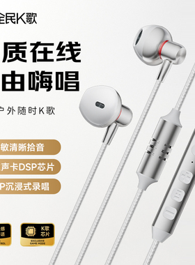 全民K歌Kpods Air直播唱歌声卡耳麦typec耳返有线K歌耳机麦克风