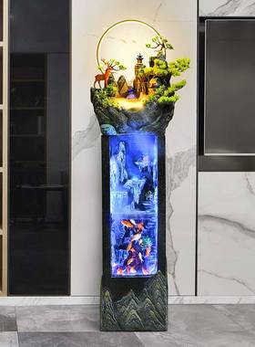 大型假山鱼缸流水喷泉摆件招财客厅室内造景观玄关循环水开业落地