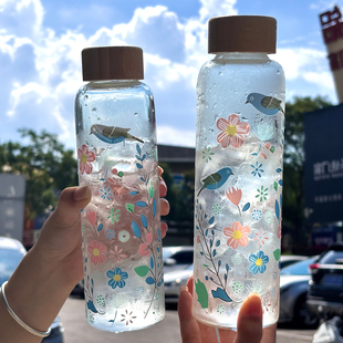 冷感变色玻璃杯子2025新款凉水杯冷泡杯大容量耐高温咖啡果汁杯