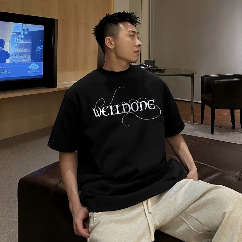 WE11DONE 潮牌WBTK小众潮牌美式夏季纯棉宽松男士情侣半袖短袖T恤