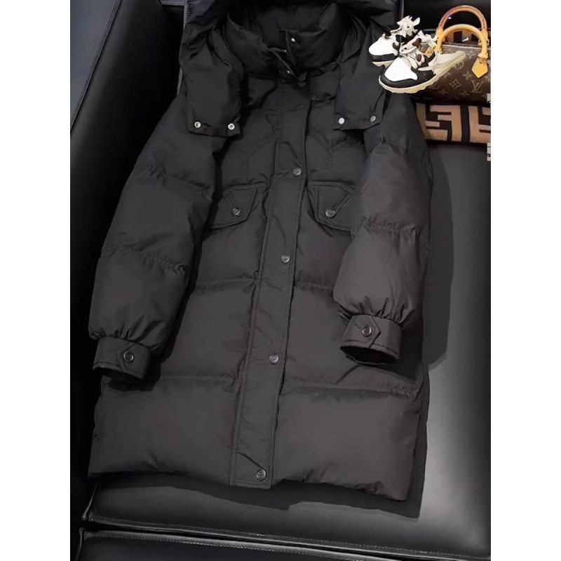 2025秋冬新款中长款羽绒棉服加厚宽松连帽小个子面包服外套潮防寒