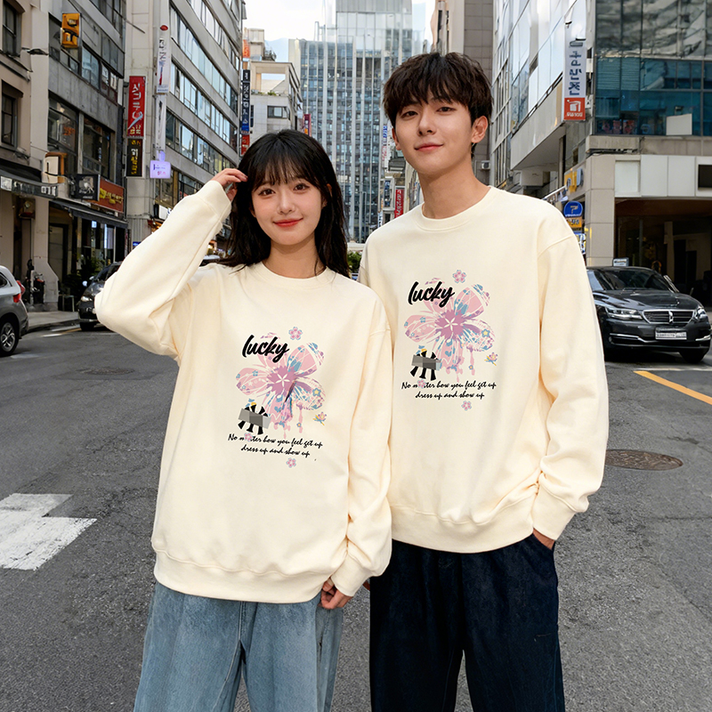 MY卫衣男女秋冬上衣简约宽松印花长袖潮流情侣装学生休闲套头上衣