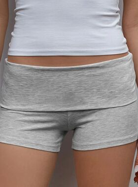 Low waisted solid color shorts for women女士低腰纯色修身短裤