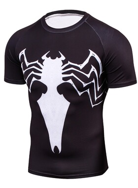 3D tights fitness T-shirt men's top3D印花紧身裤健身T恤男上衣