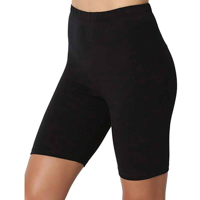 Women's high waisted plus size shorts 女士纯色高腰大码款短裤