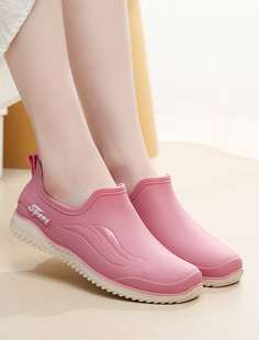 低帮雨鞋女时尚浅口雨靴防水鞋外穿平底厨房防滑耐磨工作胶鞋洗车