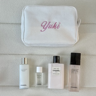 私人定制ins刺绣名字大容量化妆旅行洗漱收纳好物华夫格礼物首饰