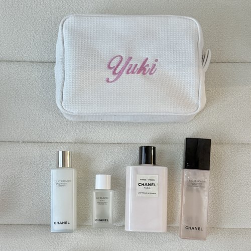 私人定制ins简约刺绣手拿包大容量化妆包旅行收纳包女士化妆袋