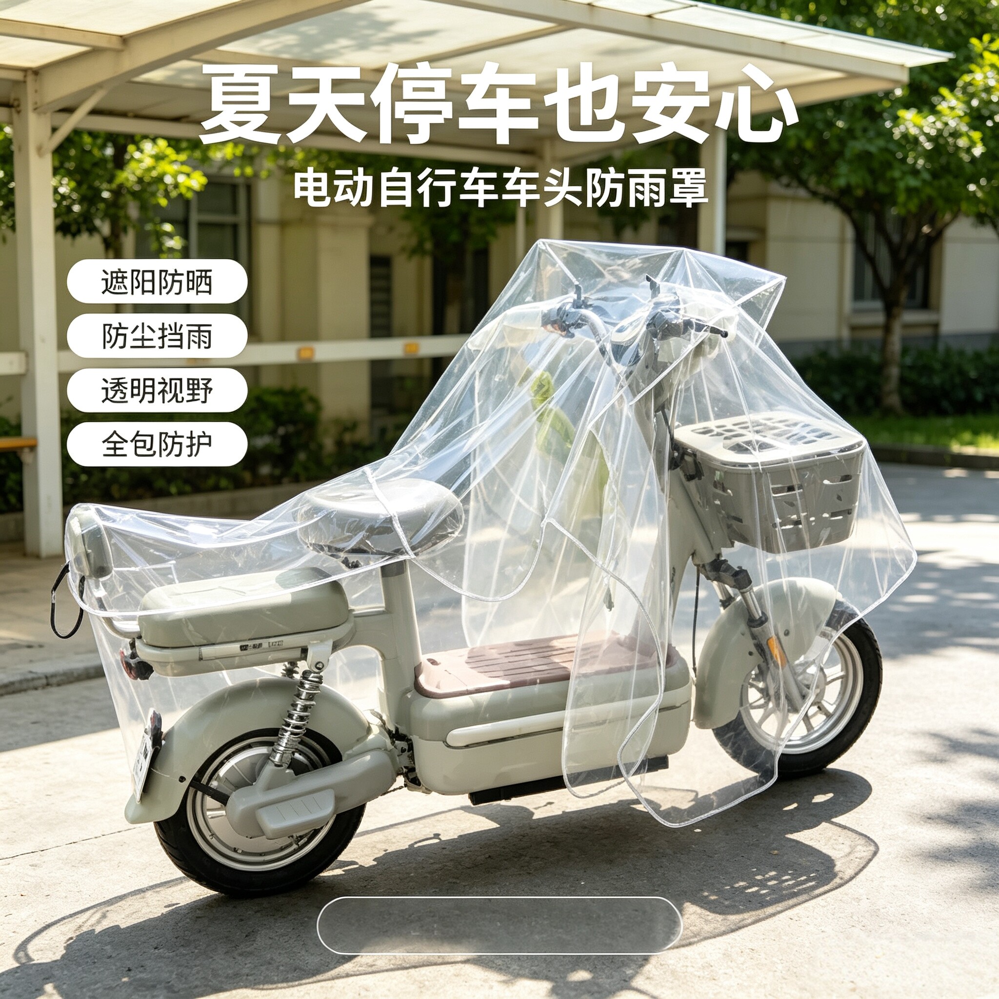 电动自行车车头防雨罩适用电瓶车遮雨全包车衣挡雨夏天摩托车车罩