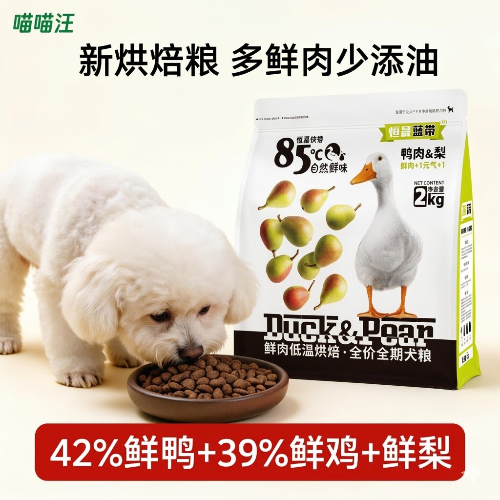 新烘焙犬粮低温烘焙鲜肉全价犬粮成犬幼犬42%鲜鸭39%鲜鸡鲜梨