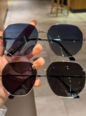 2025新款墨镜男士加大加宽大脸显瘦透明防晒太阳眼镜金属开车墨镜