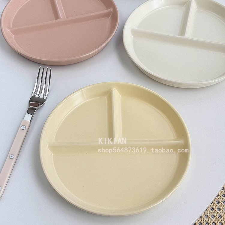 分格盘餐盘早餐盘大人儿童陶瓷餐具家用定量盘子减肥 211减脂餐盘