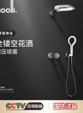 连一新品卫浴Moolli雾雨系列花洒套装铬色ML22066Y