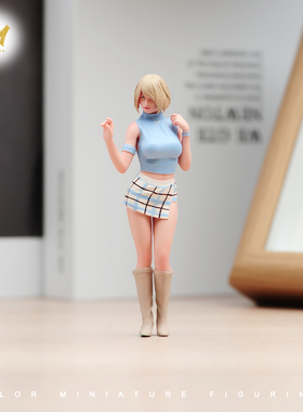 VM 1/24/18短裙摆POSS的女孩精涂微缩场景模型搭配手工涂装小人偶