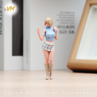 VM 1/24/18短裙摆POSS的女孩精涂微缩场景模型搭配手工涂装小人偶