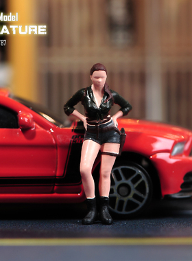 VM1/87/64/43超酷拉风机车美女微缩场景微拍车模型手办小人偶摆件