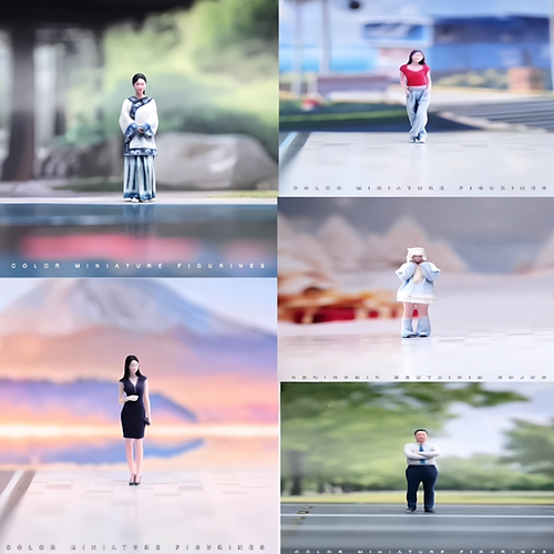 特价 1/64 古装西装JK男女款微缩场景模型搭配3D彩色打印人偶模型