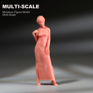 VM1/87/64/43妩媚旗袍美女微缩场景微拍摄影车模型手办人偶白膜